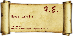 Hász Ervin névjegykártya