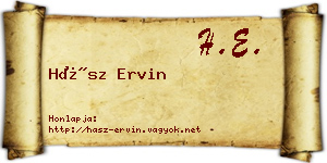 Hász Ervin névjegykártya