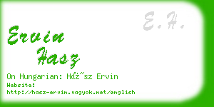 ervin hasz business card